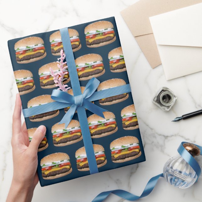 Papel De Regalo Queso con temática gastronómica barbacoa Hamburger (Regalar)