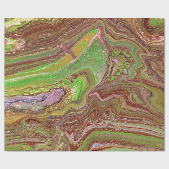 Papel De Regalo Questions 1 Wild Green Maroon Wrapping Paper (Superficie plana)