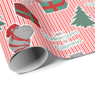 Papel De Regalo Quiero un hipopótamo para Navidades envolviendo p