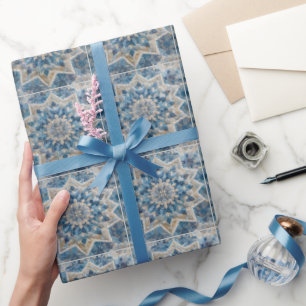 Papel De Regalo Quilt kaleidoscopio retro con copo de nieve