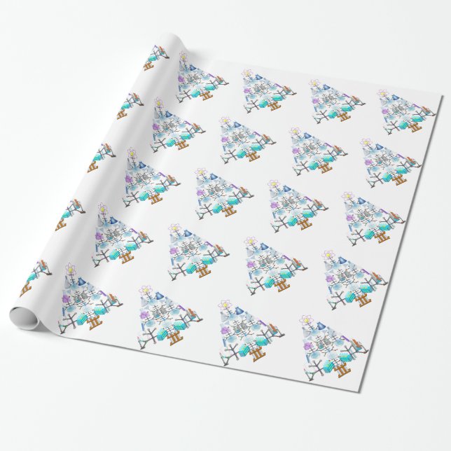 Papel De Regalo Química, Oh Árbol Químico (Desenrollado)