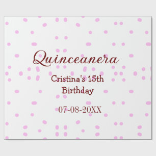 Papel De Regalo Quinceanera anos 15 años añadir puntos rosados