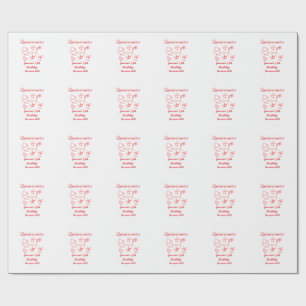 Papel De Regalo Quinceañera cumpleaños 15 rojo fiesta de playa árb
