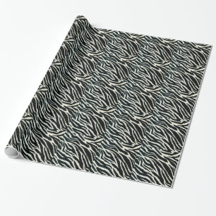 Papel De Regalo RAB Rockabilly Estampado de Cebra Negro y Blanco