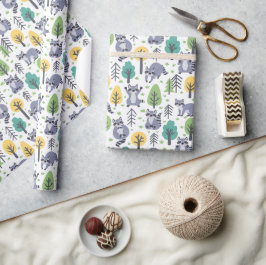 Papel De Regalo Raccones juguetones de Woodland