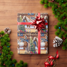 Papel De Regalo Racconón de grano occidental y caballo por árbol d