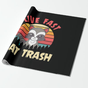 Papel De Regalo Raccoon Lover Live Fast Eed Trash