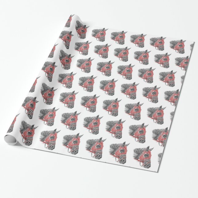 Papel De Regalo Race Horse Portrait Silys (Desenrollado)