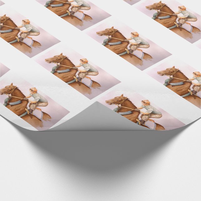 Papel De Regalo Race Horse y Jockey (Esquina)