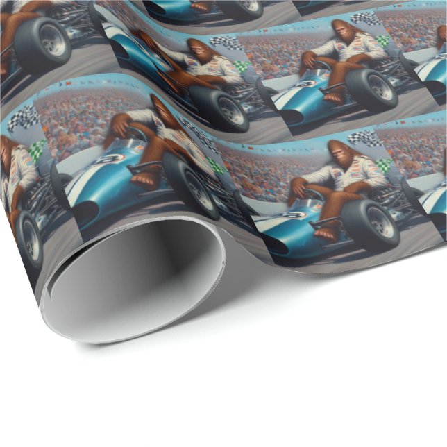 Papel De Regalo Racecar Bigfoot (Esquina del rollo)
