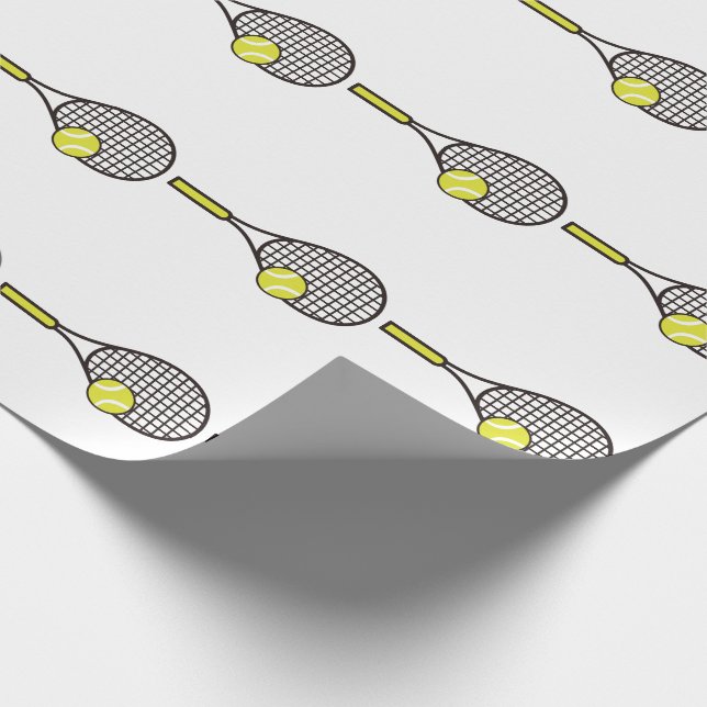 Papel De Regalo Racquet de tenis y bolas (Esquina)