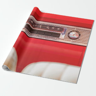Papel De Regalo Radio de autos viejos dentro de un auto americano