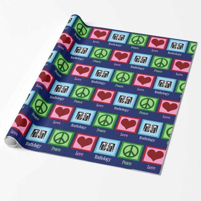 Papel De Regalo Radiologist Peace Love Radiology Chest X-Ray Tech (Desenrollado)
