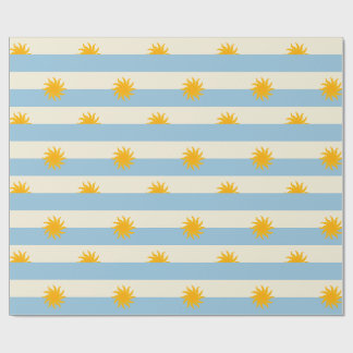 Papel de regalo ráfaga de sol dorada con franja de