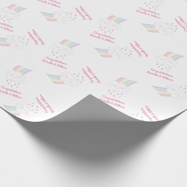 Papel De Regalo Rainbow Baby Shower (Esquina)
