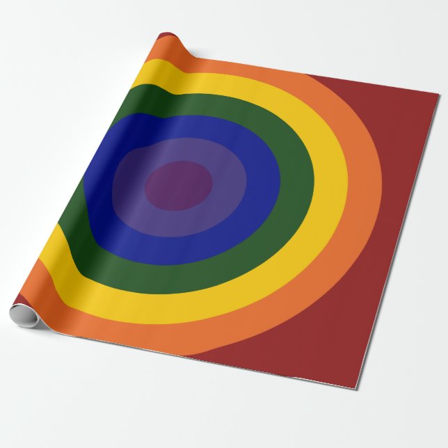 Papel De Regalo Rainbow Bullseye (Desenrollado)