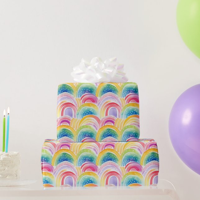 Papel De Regalo  Rainbow Colors Pattern  (Regalos de fiesta)