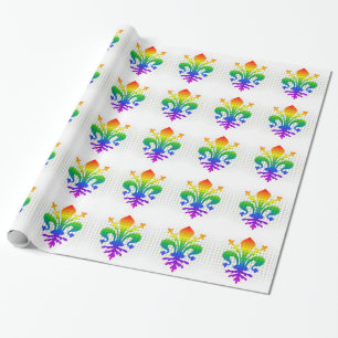 Papel De Regalo Rainbow Fleur-de-lis