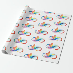 Papel De Regalo Rainbow Hummingbird with Infinity symbol