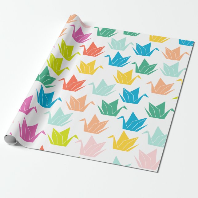 Papel De Regalo Rainbow Origami Crane Wrapping Paper (Desenrollado)