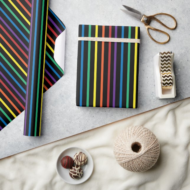Papel De Regalo Rainbow Pride Stripe Wrapping Paper (Artesanía)