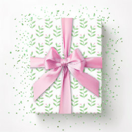 Papel De Regalo Rama de bayas en rosa y verde