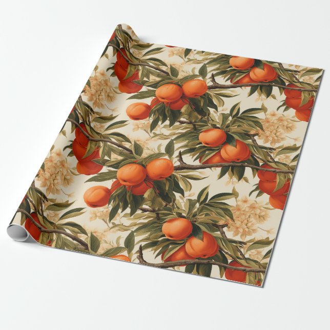 Papel De Regalo Rama de Naranja de maduración (Desenrollado)
