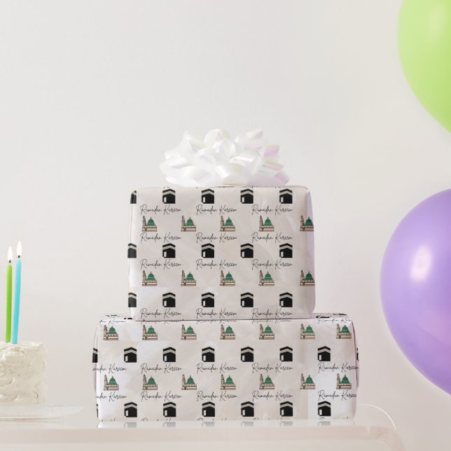 Papel de regalo Ramadan Kareem – Kaaba y Masjid  (Regalos de fiesta)
