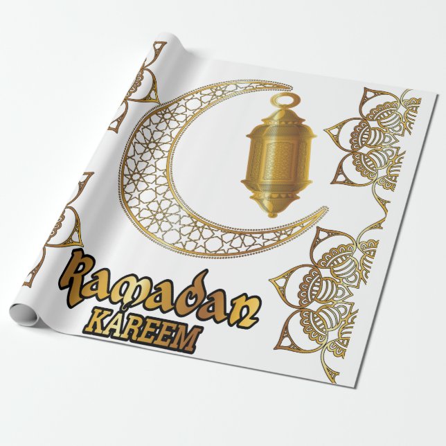 Papel De Regalo Ramadan Kareem, Mubarak, (Desenrollado)