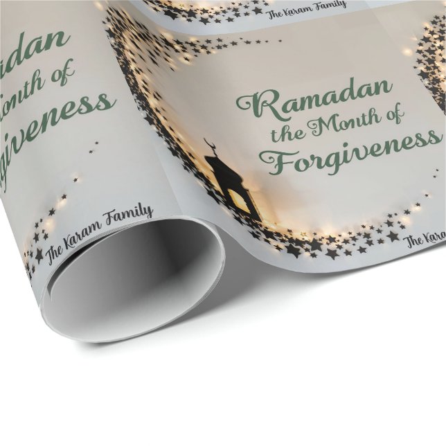 Papel De Regalo Ramadan Kareem theme personalized gift paper (Esquina del rollo)