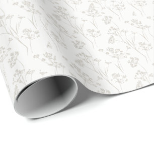 Papel De Regalo Ramas costeras flores secas de la naturaleza calma