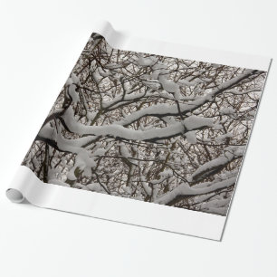 Papel De Regalo Ramas de árbol cubiertas de nieve