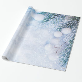 Papel De Regalo Ramas de árbol de pino,Nieve