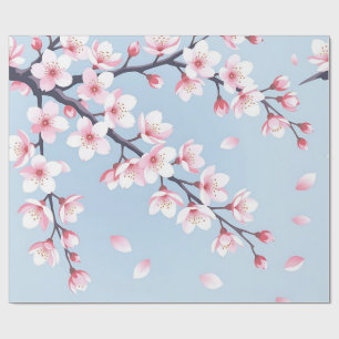 Papel De Regalo Ramas de Flor de Cerezo Patrón Sereno