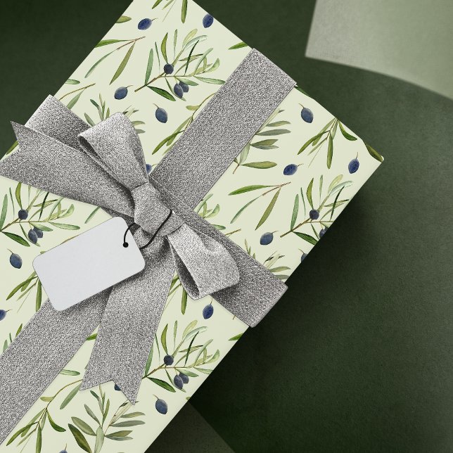 Papel De Regalo Ramas de oliva estéticas de acuarela (Subido por el creador)