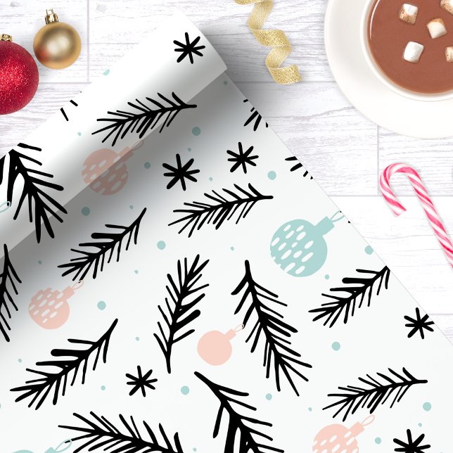 Papel De Regalo Ramas de Pino Modernas Navidad Chic Fiesta (Subido por el creador)
