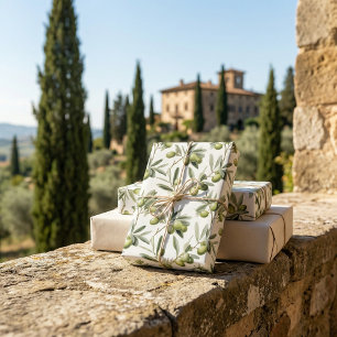 Papel De Regalo Ramas de plantas oleícolas: diseño inspirado en la