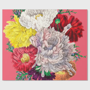 Papel De Regalo Ramillete de flores silvestres botánicas vintage v