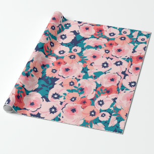 Papel De Regalo Ramo acuarela de flores patrón ininterrumpido