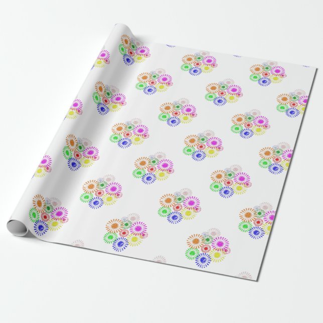 Papel De Regalo Ramo de flores destrozadas (Desenrollado)