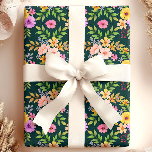 Papel De Regalo Ramo De Flores Floral Femenino Elegante