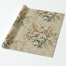 Papel De Regalo Ramo de margarita silvestre de acuarela vintage be