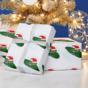 Papel De Regalo Rana corriendo a través de la nieve