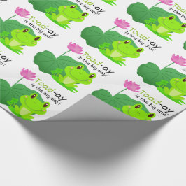Papel De Regalo Rana Cumpleaños Pun Lotus Leaf Flower Kids