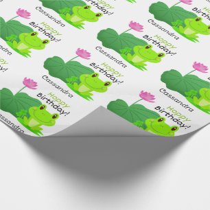 Papel De Regalo Rana Cumpleaños Pun Lotus Leaf Nombre Flor