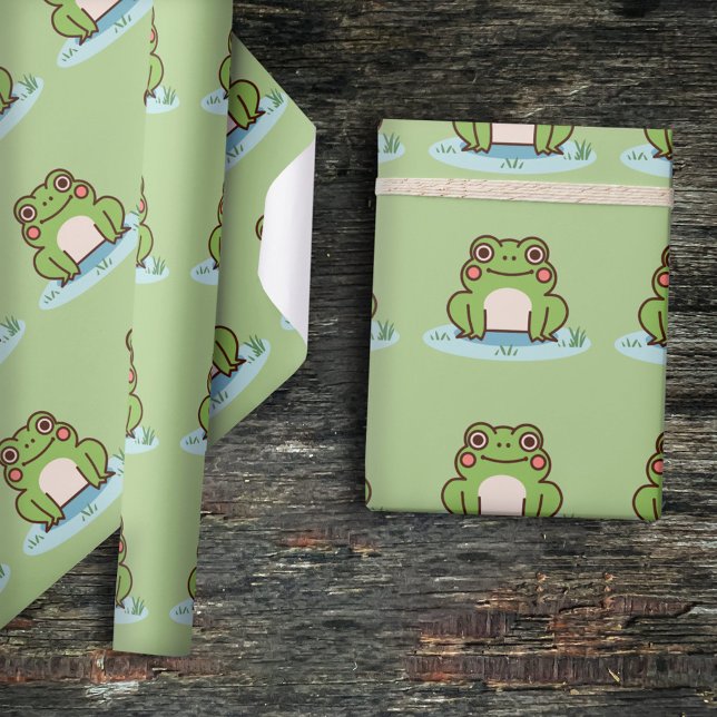 Papel De Regalo Rana Cute (Cute Frog Wrapping Paper)