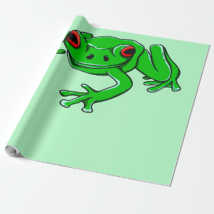 Papel De Regalo Rana de árbol Anfibio verde Rana de animales salva