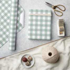Papel De Regalo Rana de burbujas Gingham - aguijón verde de laurel