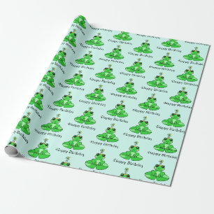Papel De Regalo Rana de Cumpleaños Feliz