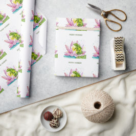 Papel De Regalo Rana divertida en un loto